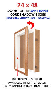 24" x 48" Wall Oak Shadow Boxes (1" Deep) | Wood Shadow Box Frame