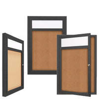 Outdoor Enclosed Bulletin Boards with Header 30 x 40 (Single Door)