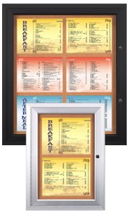 Enclosed Indoor Menu Display Cases For 8.5x11 Menus | Wall Mounted Menu ...