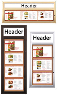 Weather Resistant Outdoor Menu Display Cases For 11x17 Landscape Size Printed Menus