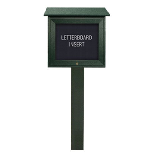 Outdoor Letter Board Message Center with Posts | Single Door Changeable Information Board Display Case 12+ Sizes