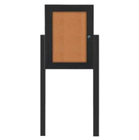 Outdoor Enclosed Bulletin Board Display Cases with 2 Leg Posts | Single Locking Door SwingCase