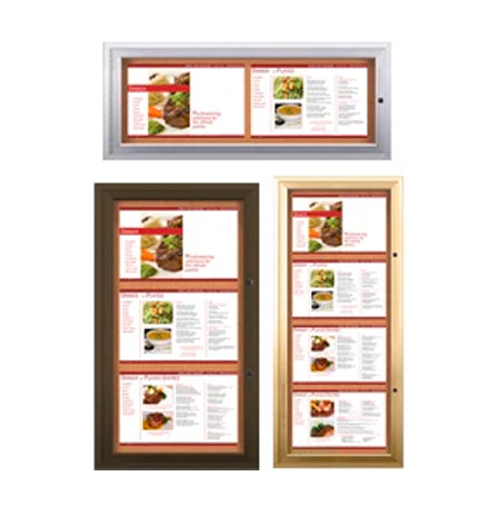 Outdoor Enclosed Restaurant Menu Cases for 11" x 17" Landscape Menus | Radius Edge Display Case Style