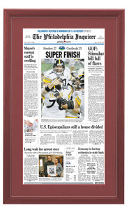 Pittsburgh Steelers Superbowl 43 Newspaper Wood Display Frame