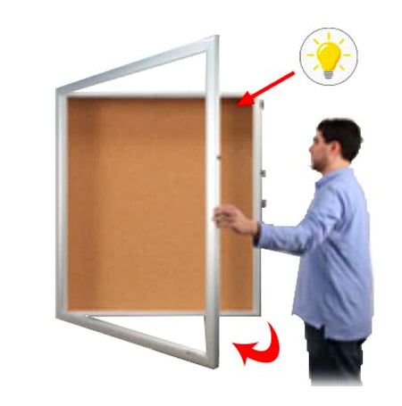 Large Shadow Box SwingFrames with Corkboard + Bold SUPER WIDE-FACE Metal Frame | 5" Deep Shadowbox Interior in 25+ Sizes