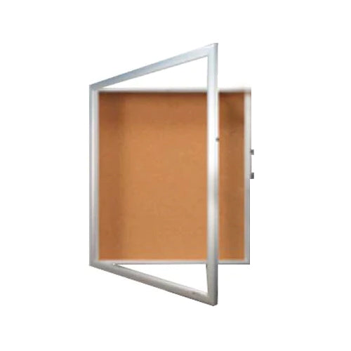 Large Shadow Box with Corkboard + Bold SUPER WIDE-FACE Metal Frame SwingFrame | 1" Deep Shadowbox Interior in 25+ Sizes & Custom