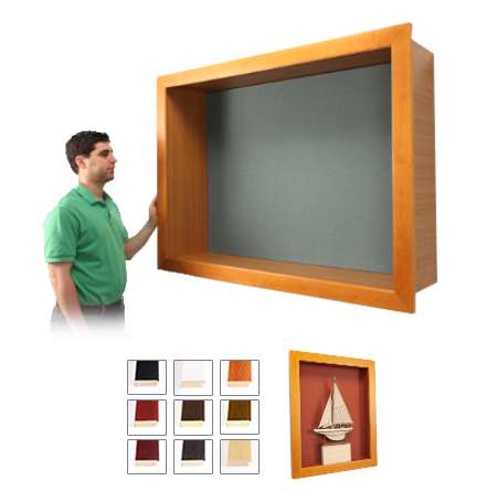 Open Wood Framed Large Shadow Boxes with Cork Board 3" Deep Interior
