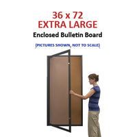 Extra Large 36x72 Outdoor Enclosed Bulletin Board Swing Cases with Lights (Single Door)