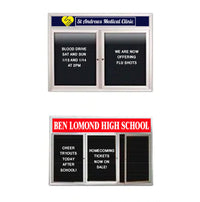 Outdoor Enclosed Letter Boards with Message Header and LED Lights | 2 and 3 Door Display Cases in 35+ Sizes