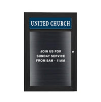 Outdoor Enclosed Letter Boards with Header (Radius Edge)