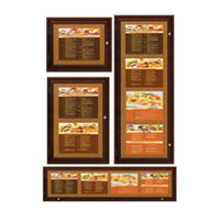 Indoor Enclosed Wood Menu Cases (8 1/2" x 14" Landscape Menus)