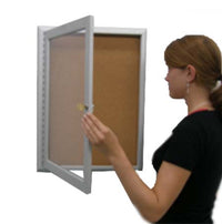 30 x 40 Indoor Enclosed Bulletin Board with Header (Rounded Corners)