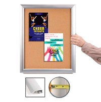 Extra Large Super Wide-Face Enclosed Cork Bulletin Board SwingFrames | Swing Open Metal Frame in 15 Sizes + Custom