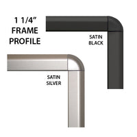 SwingSnap Poster Snap Frames with 1 1/4" Wide Radius Corners Metal Frame in 30+ Sizes