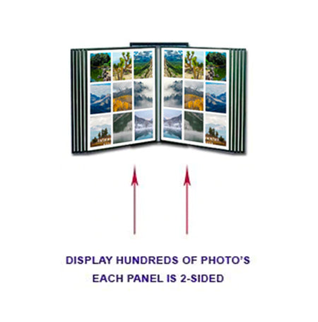 Wall Mounted, Multi-Panel Photo and Art Display with Swinging Panels
