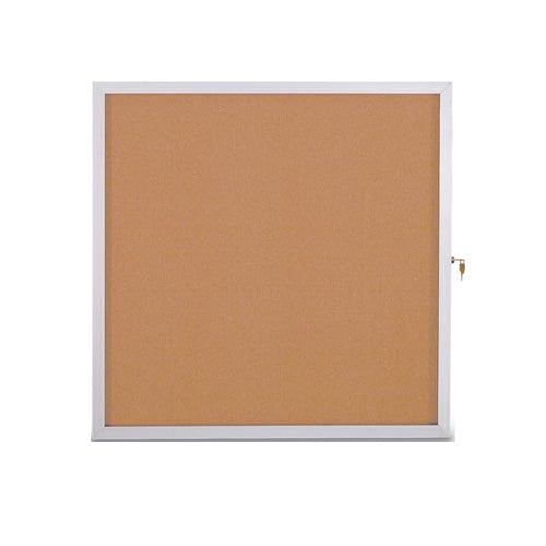 Ultra Thin 24 x 36 Enclosed Bulletin Board | Single Door with Side Lock in 4 Finishes