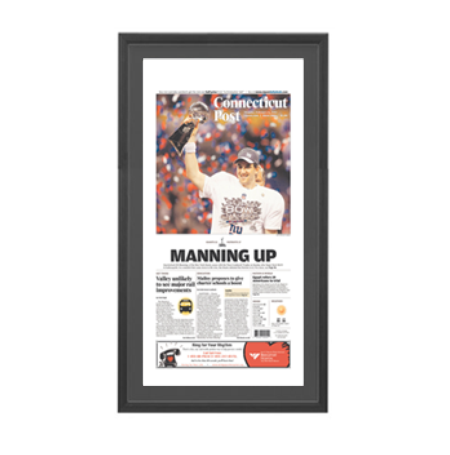New York Giants Superbowl 46 Newspaper Wood Display Frame