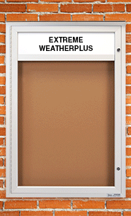 Extreme Weather Plus Premium Outdoor Enclosed Bulletin Boards with Header & LED Lights (Single Door) 