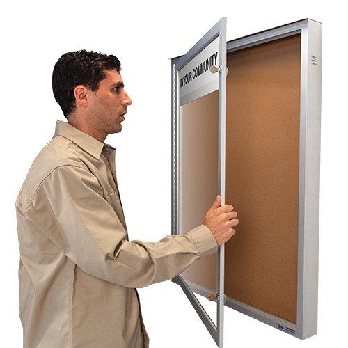 Extreme WeatherPlus™ Outdoor Enclosed Bulletin Board Display Case Comes in 10+ Sizes along with a Personalized Header Message