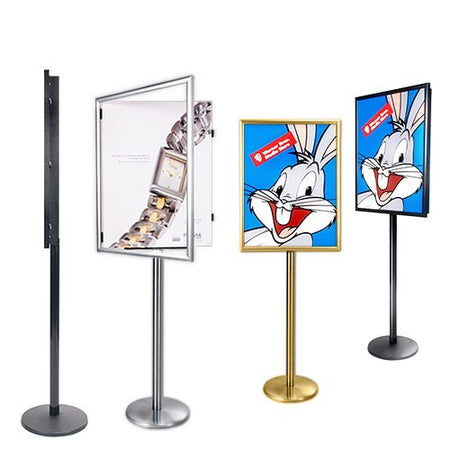 Floor Standing Poster Display Rack with Poster Bin Storage | 10 Swing  Panels with 2-Sided Viewing