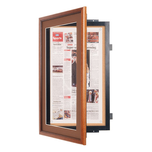 SwingFrame Swing Open, Wood Newspaper Frames | 7 Wood Finishes in Many Standard Sizes and Custom