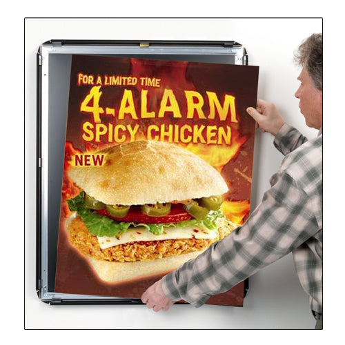 SNAP OPEN ALL 4 WOOD FRAME SIDES TO EASILY CHANGE POSTERS 11" x 14"