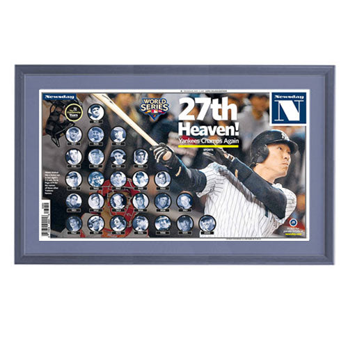New York Yankees World Series Championship Newspaper Wood Display Frame