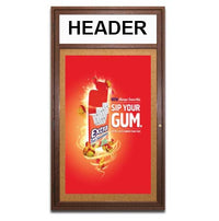 Indoor Poster Wood Display Cases with Header