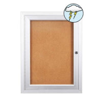 Outdoor Enclosed Bulletin Board with Wall Mount 13x19 All Weather Single Door Aluminum Display Case