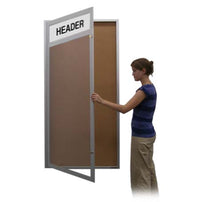 Extra Large Outdoor Enclosed Poster Display Cases with Header (Single Door SwingCase)