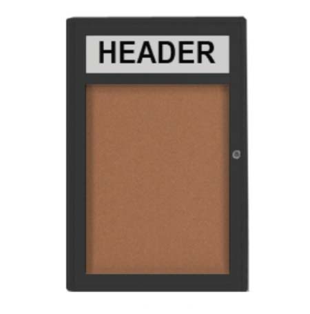 Indoor Enclosed Bulletin Boards 8.5 x 11 with Header (Radius Edge)