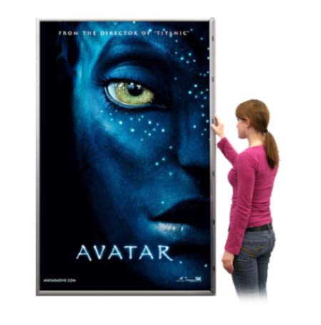 Extra Large Snap Open Frame 36x72 Front Loading Poster Snap Frame with 1 1/4" Mitered Corners