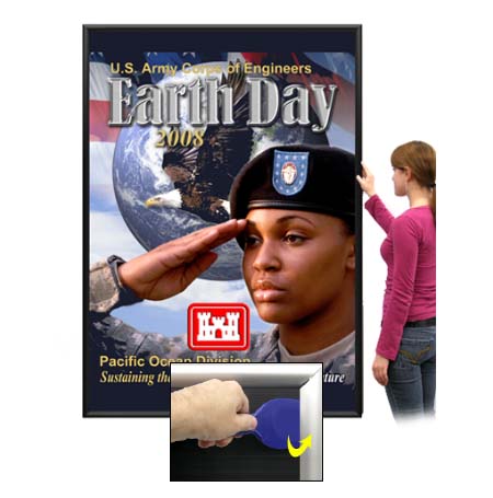 EXTRA-LARGE Poster Snap Frames 72 x 72 (1 3/4" Security Profile MOUNTED GRAPHICS)